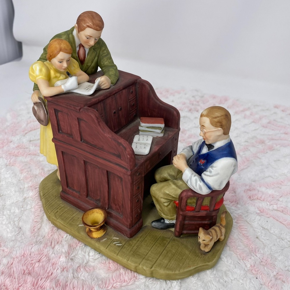 Vintage Norman Rockwell The Marriage License Figurine Gorham 1976 Ceramic Decor